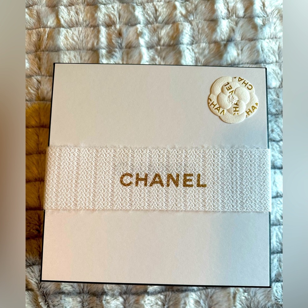 Chanel White and Gold with Camilla flower Gift Box ONLY